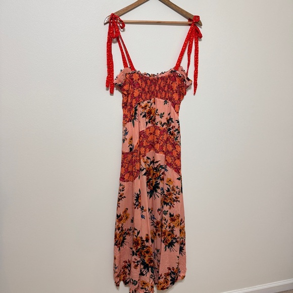 Free People Floral Lover Boy Maxi Dress Size 8 long button down - Picture 7 of 9